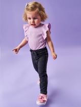 Calça Bebê Menina Com Strass Preto Jeans Cinti Calça Bebê Menina Com Strass Preto Jeans Cinti