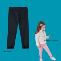 Calça Bebê Menina Kukiê em Termoskin Detalhe Laço Preto Tamanho:G Calça Bebê Menina Kukiê em Termoskin Detalhe Laço Preto Tamanho:G