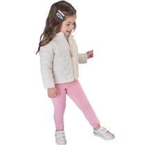 Calça Bebê Menina Kukiê em Termoskin Detalhe Laço Rosa Tamanho:3 Calça Bebê Menina Kukiê em Termoskin Detalhe Laço Rosa Tamanho:3