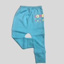 Calça Bebe Menina Punho Vira Pezinho Ref.06039