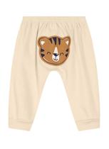 Calça Bebê Menino Cotton Canelada Bege Tigrinho Brandili