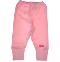 Calça bebê rosa novo liso pé reversível BB Básico