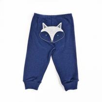 Calça Bebê Suedine Azul Marinho Aplique de Raposa