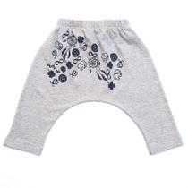 Calça bebê unissex saruel amuletos suedine cinza mescla Calça bebê unissex saruel amuletos suedine cinza mescla