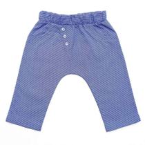 Calça bebê unissex saruel com botõezinhos tecido plano azul