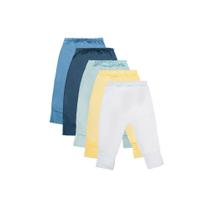 Calça Bebê Vira Pé Básico Kit 5 Peças Masculino Malha Algodão Calça Bebê Vira Pé Básico Kit 5 Peças Masculino Malha Algodão