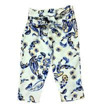 Calça Beta - azul estampada com amarração na frente
