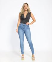 Calça biotipo jeans feminina skinny brilho