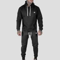 Calça + Blusa Moletom Com Bolsos Cintura Com Elástico Coroa e Cordão