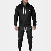 Calça + Blusa Moletom Com Bolsos Cintura Com Elástico Coroa e Cordão