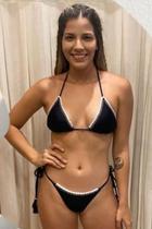 Calça Boho Crochet de Amarrar Liso Enseada Avulsa