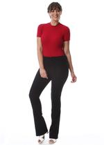 Calça Boot Cut Sarja Preta Sawary