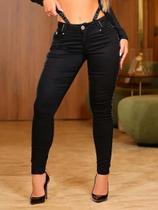 Calça Boyfriend com Elástico Lateral PitBull Jeans 87820 COR:PRETOTAMANHO:40
