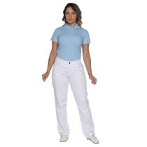 Calça branca feminina cós meio elástico plus size Calça branca feminina cós meio elástico plus size