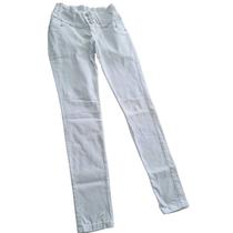 Calça Branca Feminina Sarja Shyros Elástico Cigarrete