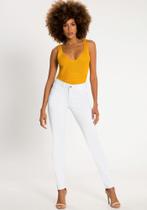 Calça branca jeans feminina skinny sempre branco lunender 67317