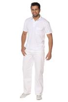 Calça branca masculina cós meio elástico Calça branca masculina cós meio elástico