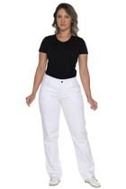 Calça branca sarja com elastano feminina