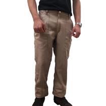 Calça Brim Cinza Meio Elástico 4 Bolsos Calça Brim Cinza Meio Elástico 4 Bolsos