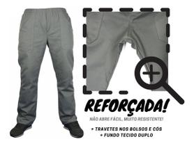 Calça Brim Pesado Reforçada Cargo Profissional Cinza Preta