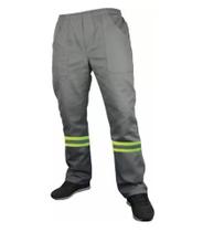 Calça Brim Prof. Leve Elastico Total C/ Faixa Refletiva VD 5CM Cor: Cinza-THS Calça Brim Prof. Leve Elastico Total C/ Faixa Refletiva VD 5CM Cor: Cinza-THS