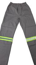 Calça Brim Profissional Leve Elástico Com Faixa Refletiva G THS