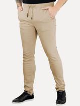 Calça Calvin Klein Jeans Masculina Slim Color Sarja Stretch Cáqui Claro