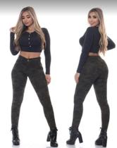 Calça Camuflada Feminina em Sarja - RI19 Jeans Calça Camuflada Feminina em Sarja - RI19 Jeans