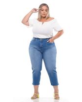 Calça Capri Cintura Alta Plus Size Fact Jeans A636