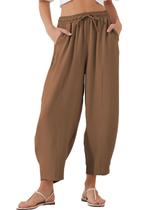 Calça Capri EVALESS 2025 feminina Harem Summer Chestnut 2GG