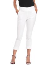 Calça Capri HDE Feminina com Cós Elástico Branca Tamanho G Calça Capri HDE Feminina com Cós Elástico Branca Tamanho G