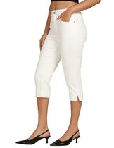 Calça Capri luvamia, jeans casuais de verão, cintura alta, branca