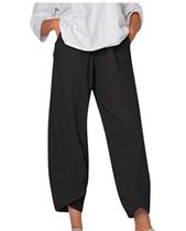 Calça Capri Medlor Boho 2025 Summer Wide Leg para mulheres