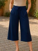 Calça capri pantacur feminina em malha viscolycra simples casual