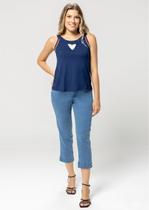 Calça Capri Pau a Pique Básica Jeans Claro