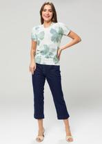 Calça Capri Pau a Pique Básica Jeans Escuro