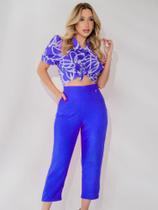 Calça Capri Solta com elastico na cintura alta cos elegante modesto luxo Calça Capri Solta com elastico na cintura alta cos elegante modesto luxo