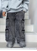 Calça cargo 4 bolsos laterais meninos adolescentes preta grafite do 10 ao 16 begg balao folgada Calça cargo 4 bolsos laterais meninos adolescentes preta grafite do 10 ao 16 begg balao folgada