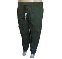 Calça Cargo 6 Bolsos Brim Masculina