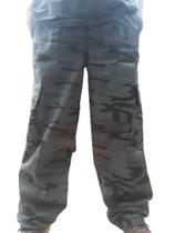 calça cargo camuflada verde - marrom- cinza