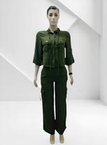 Calça Cargo E Jaqueta Conjunto Feminino Duna Twill