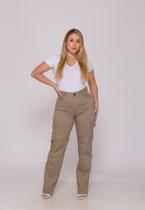 Calça Cargo Feminina 7948 Bege Escuro F075