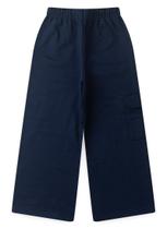 Calça Cargo Inverno Menina Marinho em Moletom felpado com Bolso Calça Cargo Inverno Menina Marinho em Moletom felpado com Bolso