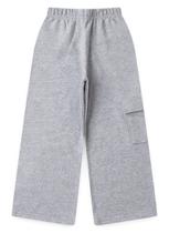 Calça Cargo Inverno Menina Mescla em Moletom felpado com Bolso