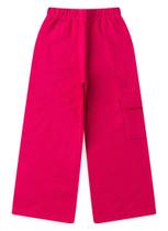 Calça Cargo Inverno Menina Pink em Moletom felpado com Bolso