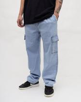 Calça cargo jeans masculina 5 bolsos modelo streetwear