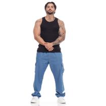 Calça Cargo Jeans Masculina Baggy Balão Jeans Masculino