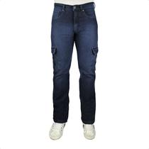 Calça Cargo Jeans Masculina com Elastano