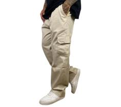 Calça Cargo Jeans Masculino Cos Elástico Cordão Skatista Calça Cargo Jeans Masculino Cos Elástico Cordão Skatista
