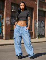 Calça Cargo Jeans Unissex Streetwear Hiphop Cb Confecções